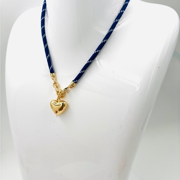 ROXANNE ASSOULIN The Happy Cord Charm Necklace Blue & Gold - Picture 7 of 7